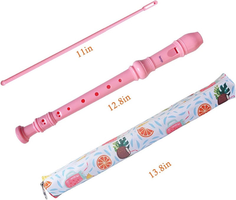 Farcaya Soprano Recorder Instrument for Beginners German Style C Key 8 Hole Descant Music with Clean Rod Storage Case (Light Blue +Pink) - Image 5